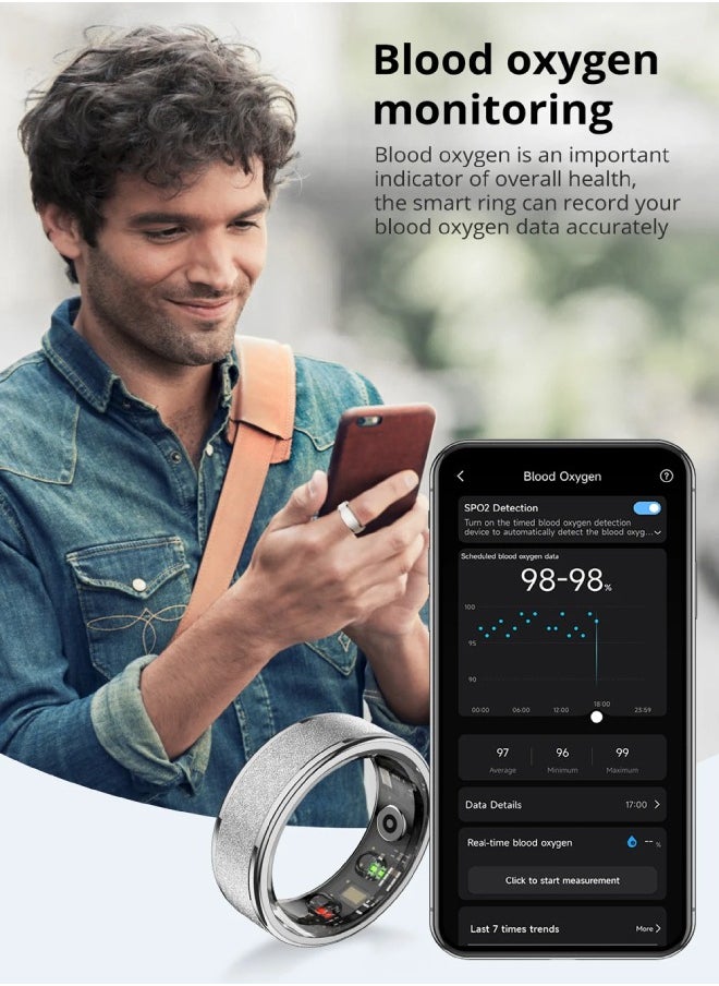 COLMI R10 Smart Ring with Charging Case for Men Women, Health and Sleep Monitor, 5ATM Waterproof Multi-sport Mode