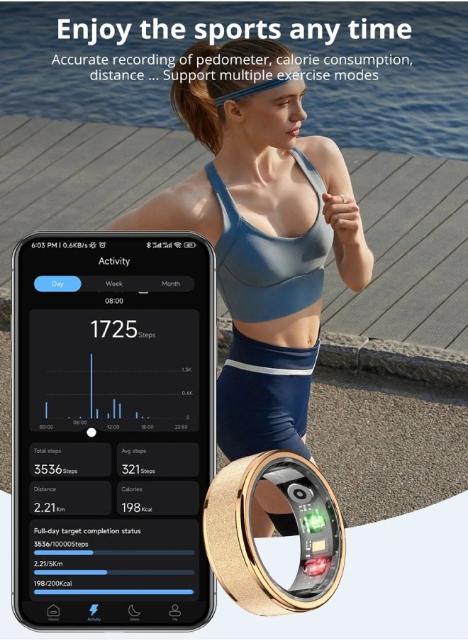 COLMI R10 Smart Ring with Charging Case for Men Women, Health and Sleep Monitor, 5ATM Waterproof Multi-sport Mode