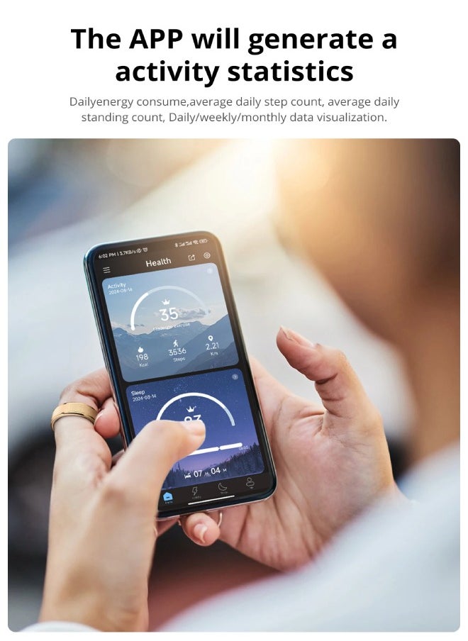 COLMI R10 Smart Ring with Charging Case for Men Women, Health and Sleep Monitor, 5ATM Waterproof Multi-sport Mode