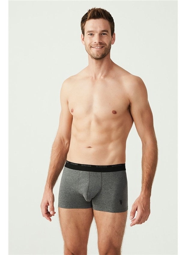 BASE. Polo Assn. Men's Anthracite Melange - Black - Gray Melange 3-Piece Boxer 80338