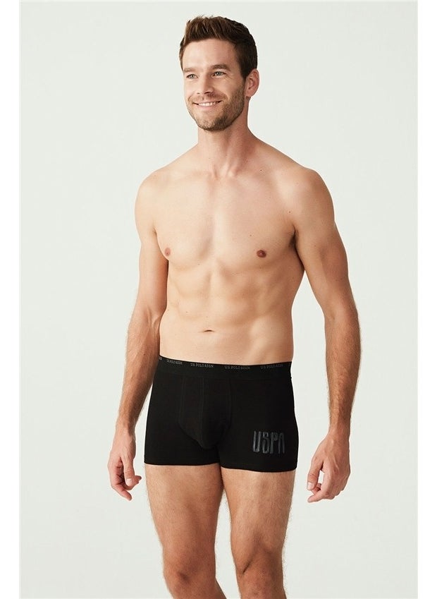 BASE. Polo Assn. Men's Anthracite Melange - Black - Gray Melange 3-Piece Boxer 80338