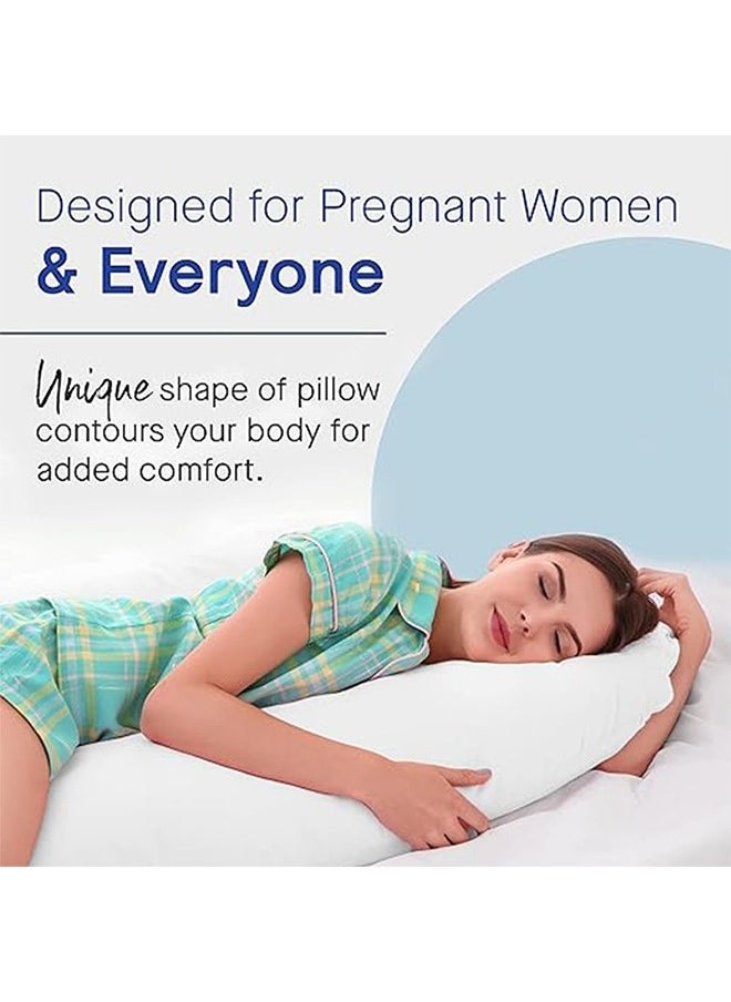 Pregnancy Pillow,U Shaped Full Body Pillow,Maternity Pillow Support for Back,Legs,Neck,Hips for Pregnant Women with Removable Washable,Sciatica Relief(White)