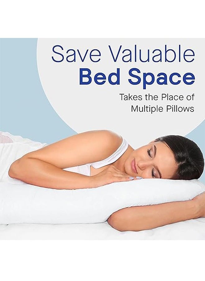 Pregnancy Pillow,U Shaped Full Body Pillow,Maternity Pillow Support for Back,Legs,Neck,Hips for Pregnant Women with Removable Washable,Sciatica Relief(White)