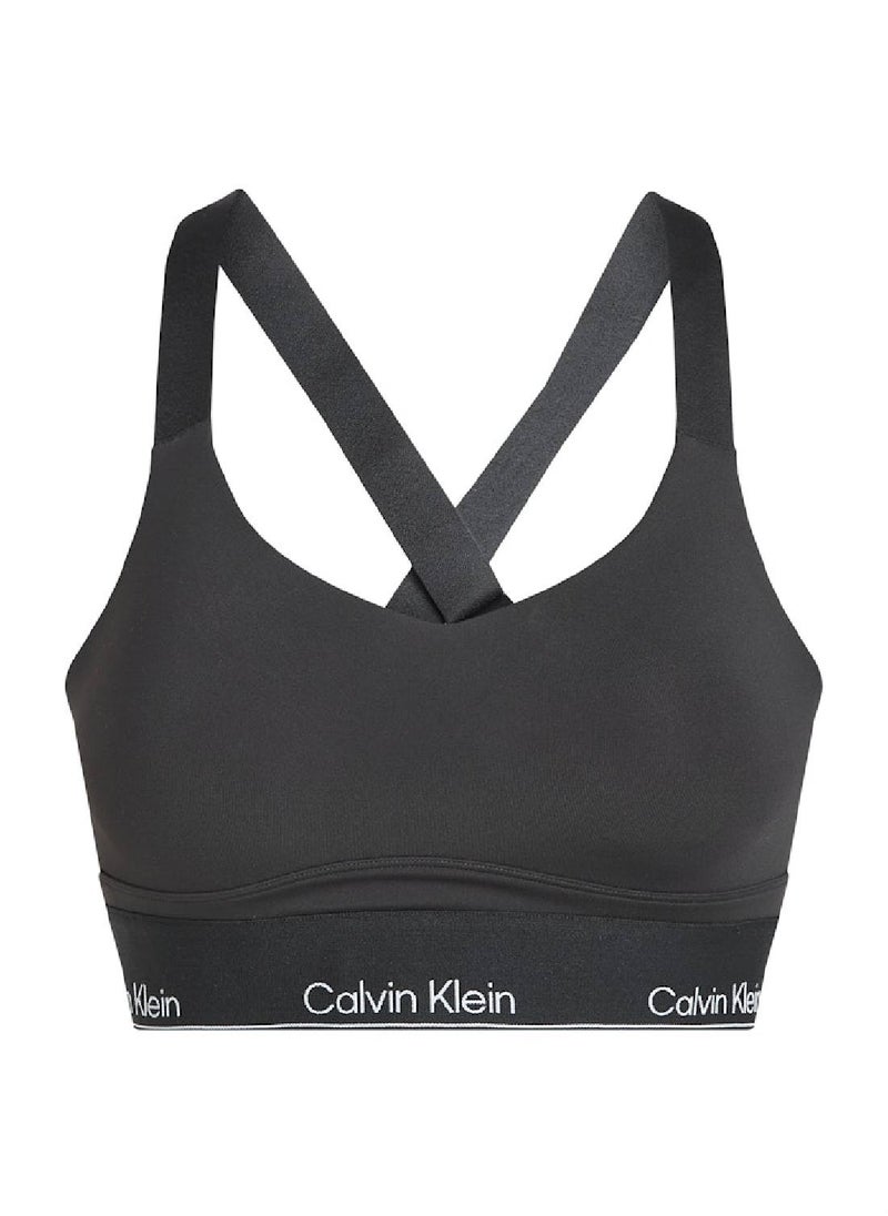 Women's High Support Sports Bra - Polyester Blend, Black