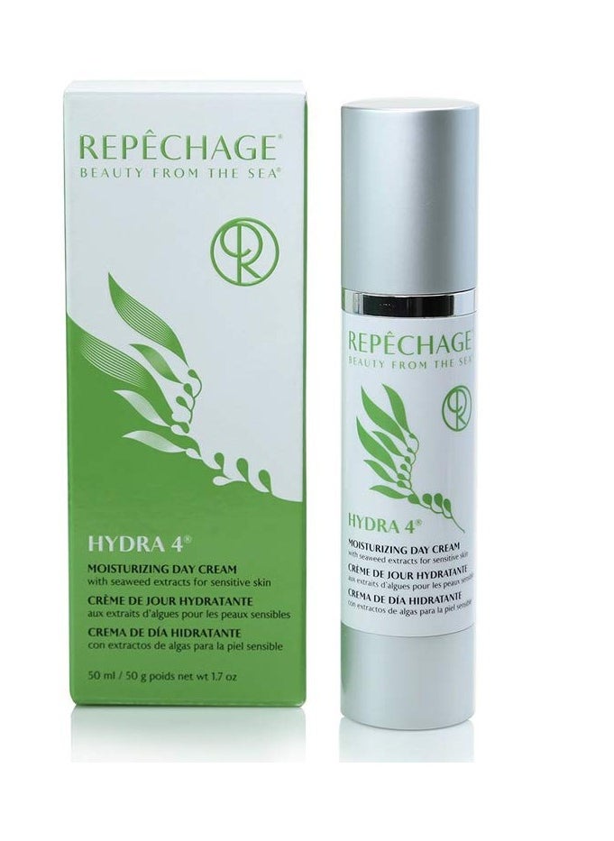 Repechage Hydra 4 Daily Moisturizer Face Cream - 1.7 Fl OZ Age Defying Skin Care Protection Lotion | Retinol, Lactic & Hyaluronic Acid Cream, Vitamin E & C - Dry and Sensitive Skincare
