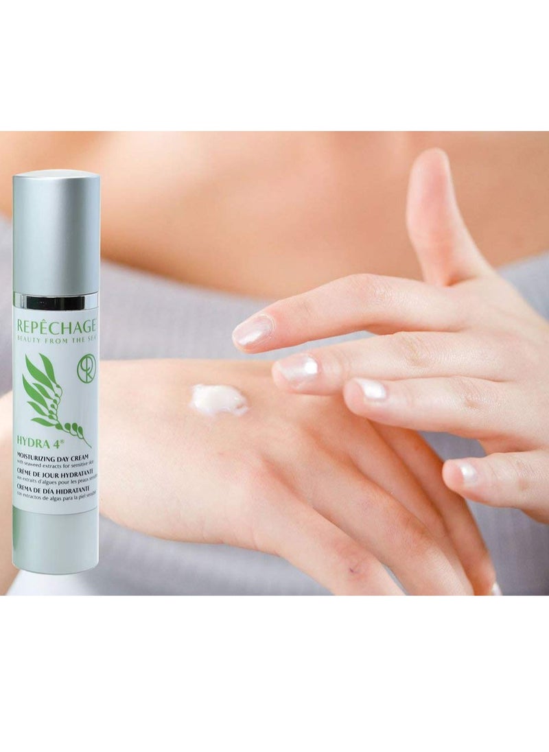 Repechage Hydra 4 Daily Moisturizer Face Cream - 1.7 Fl OZ Age Defying Skin Care Protection Lotion | Retinol, Lactic & Hyaluronic Acid Cream, Vitamin E & C - Dry and Sensitive Skincare
