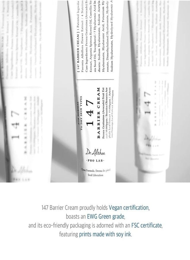 Dr. Althea 147 Barrier Cream | Daily Skin Barrier Repair Care | Deep Hydrating with Hyaluronic Acid & Ceramides | Korean Vegan Skincare for All Skin Types | 1.7 Fl Oz (50ml)