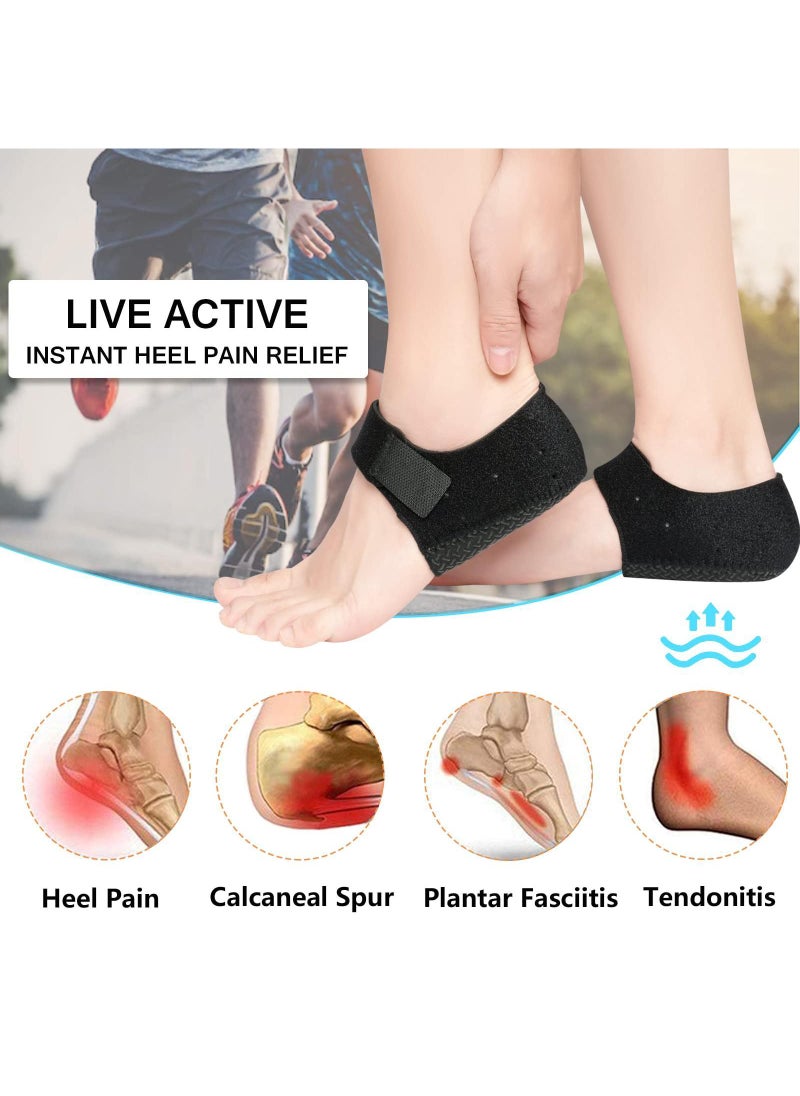 Premium Gel Heel Protectors for Plantar Fasciitis, Heel Pain Relief, Achilles Tendinitis, Dry Cracked Heels - Cushioned Heel Cups for Men & Women