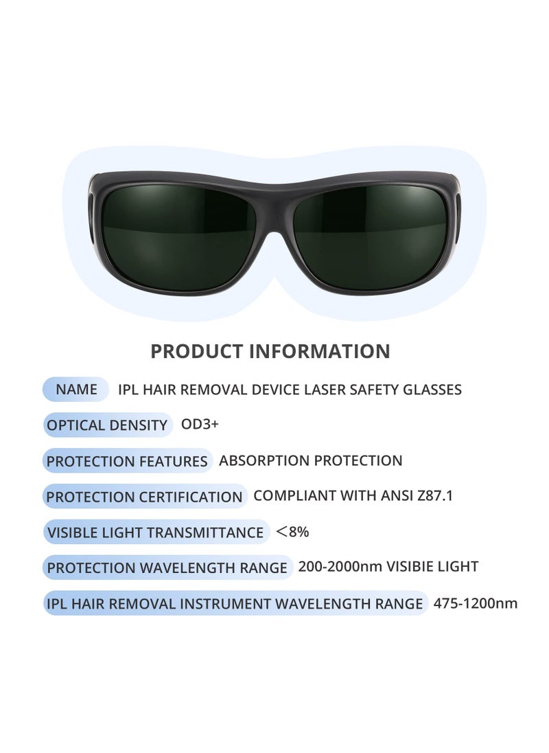 Laser Safety Glasses 200nm-2000nm Protective Goggles for Laser Hair Removal and Cosmetology Operators with Eye Protection