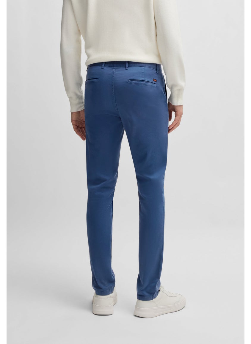 Slim-fit chinos in stretch-cotton satin