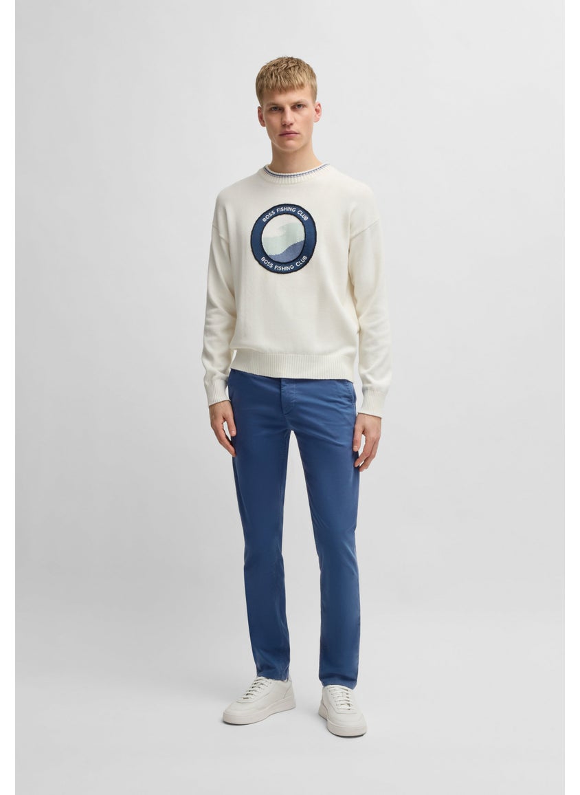 Slim-fit chinos in stretch-cotton satin