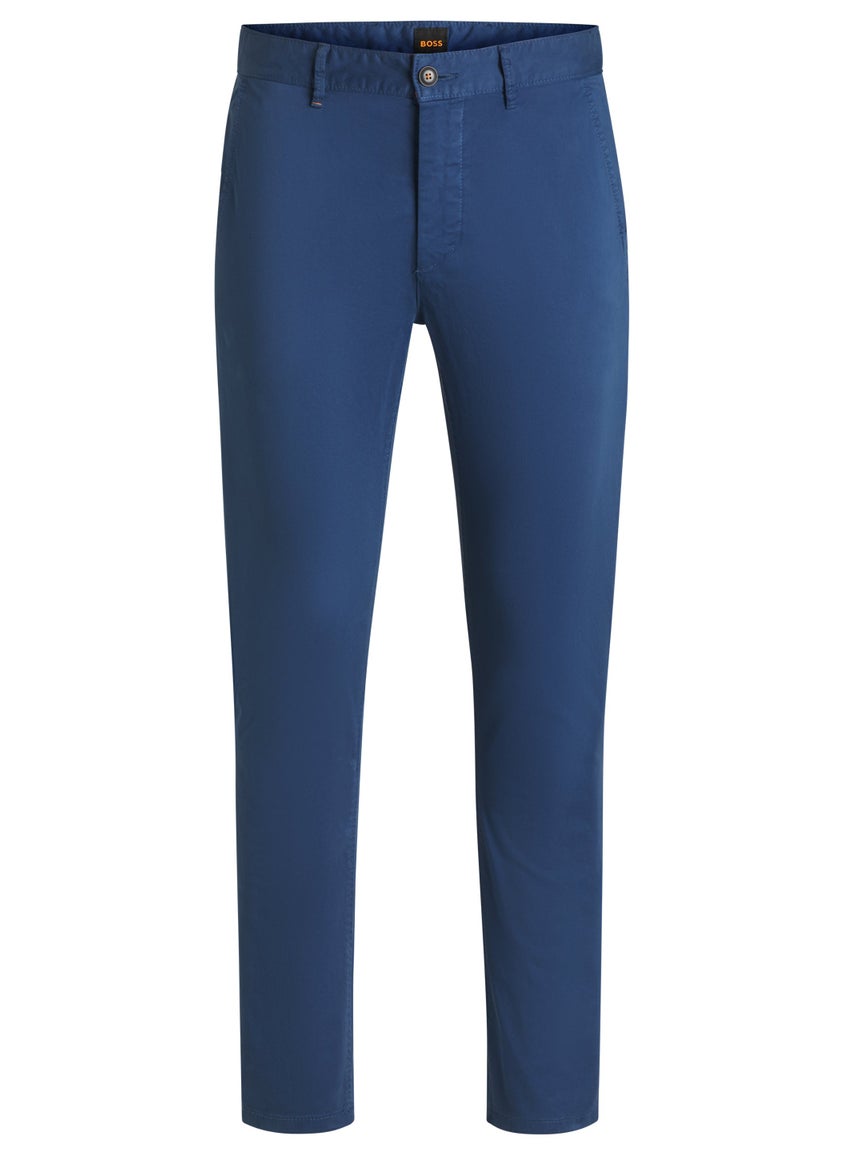 Slim-fit chinos in stretch-cotton satin