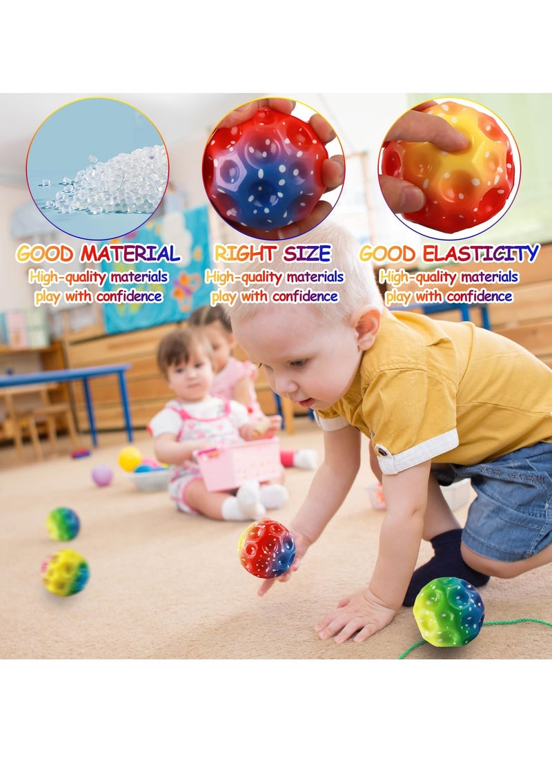6 PCS Space Ball 6.5cm Extreme Moon Ball PU Bounce Ball Sensory Ball High Bouncing and Sounds Meteor Ball Helps Improve Hand Eye Coordination Great Sensory Ball for Kids Random Color
