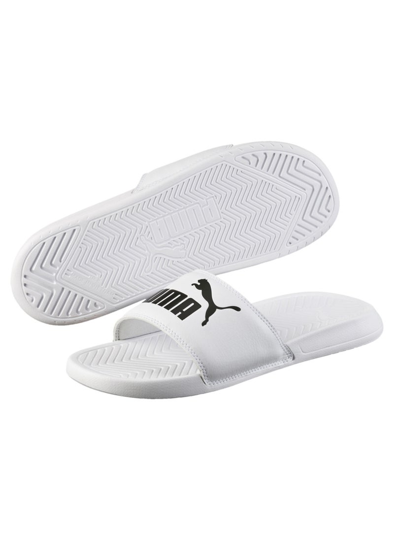 Popcat Unisex White Slide Sandals