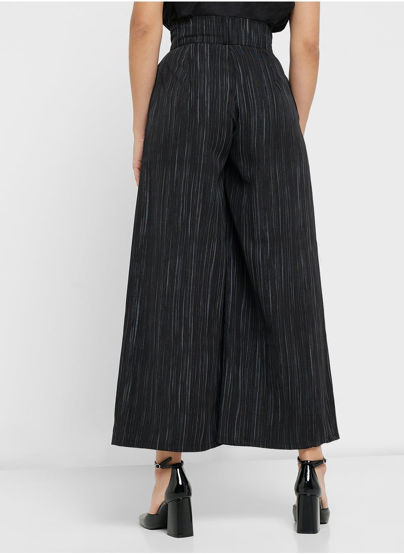 Wide Leg Pinstripe Pants