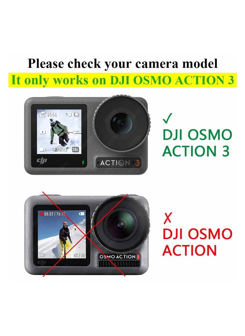 Screen Protector for DJI OSMO Action 3, Lens Cap Cover, 0.3mm 9H Hardness Tempered Glass Protector, Anti-Scrach Anti-Fingerprint Anti-Bubble Camera Protect Film