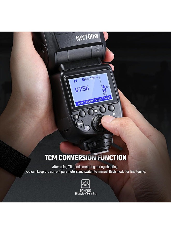 NEEWER NW700-S TTL Flash Speedlite Compatible with Sony DSLR Cameras, 1/8000s High Speed Sync Speedlight, 1/1-1/256 Output, TCM Function, 230 Full Power Flash, 0.1-2.7s Fast Recycling Flashlight