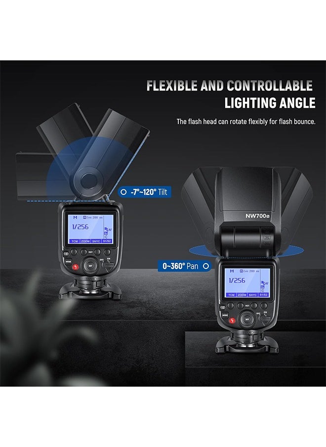 NEEWER NW700-S TTL Flash Speedlite Compatible with Sony DSLR Cameras, 1/8000s High Speed Sync Speedlight, 1/1-1/256 Output, TCM Function, 230 Full Power Flash, 0.1-2.7s Fast Recycling Flashlight