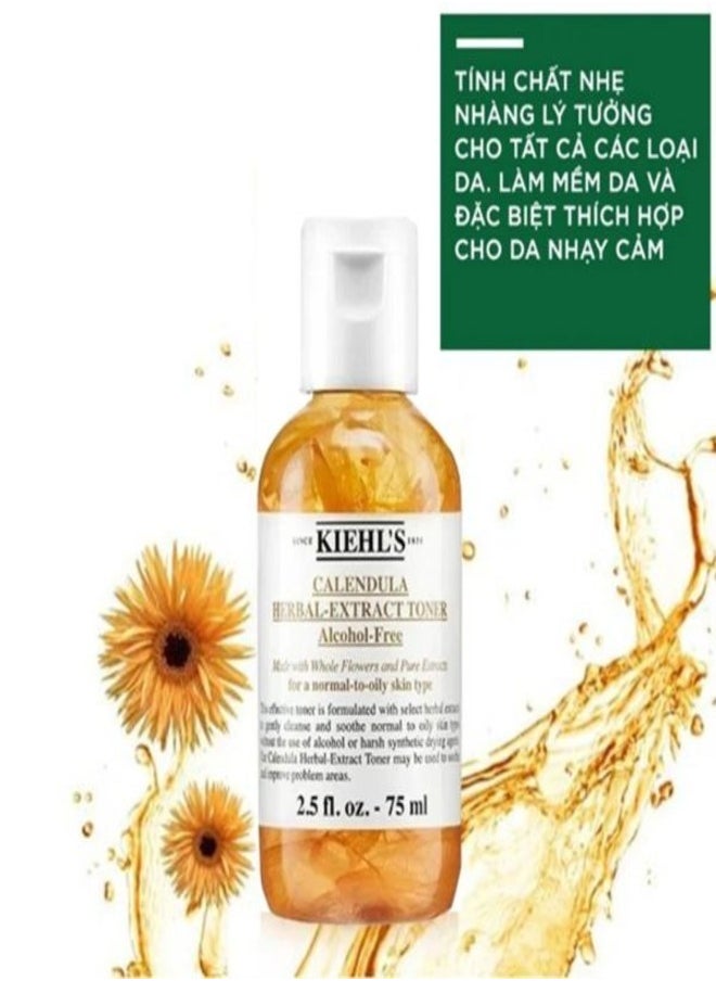Kiehl's Calendula Herbal-Extract Toner – Alcohol-Free, Soothing & Hydrating Face Toner | Infused with Calendula Petals for Balanced, Refreshed Skin | For Normal to Oily Skin – 75ml