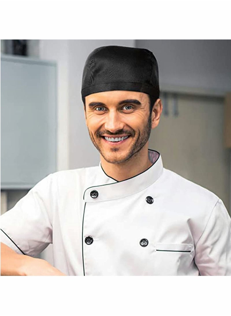 Chef Work Hat Waiter Chef Uniform Lace Up Strap Cap Grill Barbecue Black Hat Headdress Dustproof Cleaning Hat for Women Men, Cooling Helmet Liner, Cooking & Outdoor Activities
