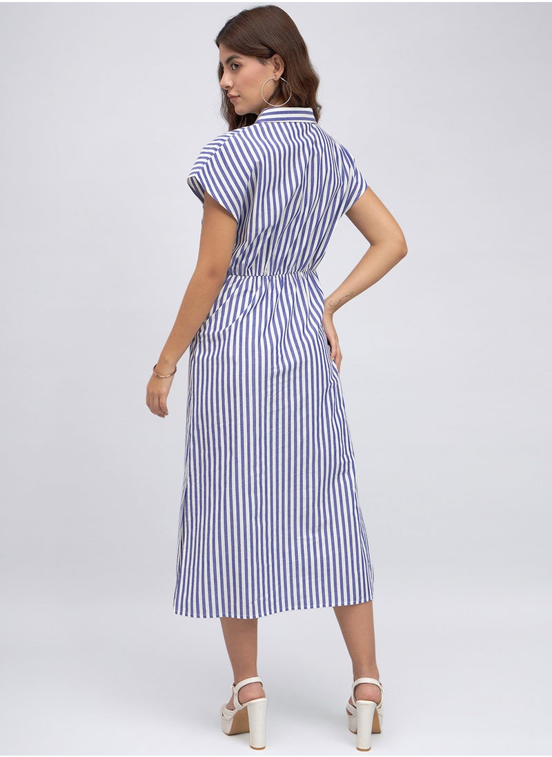 Striped Tie-Front Dress