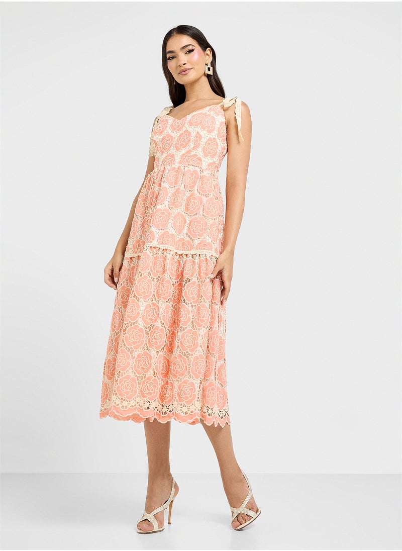 Floral Lace Midi Dress