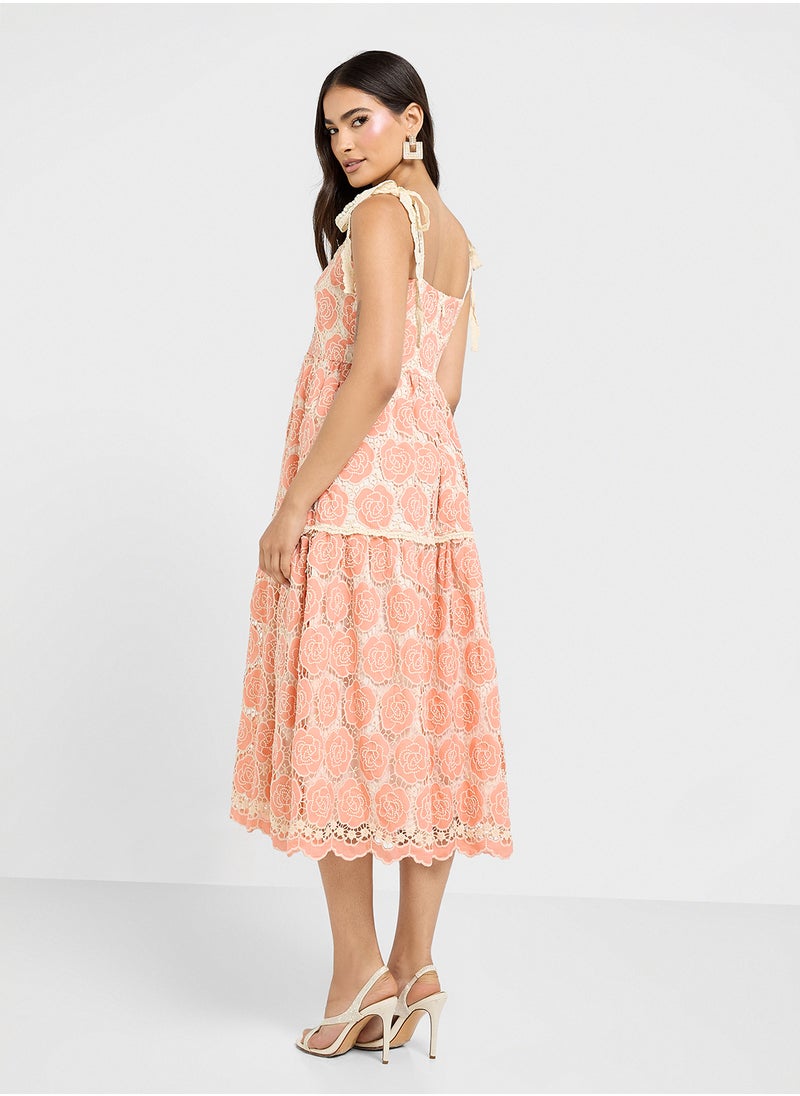 Floral Lace Midi Dress