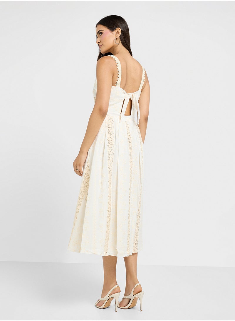 Lace Trim Midi Dress