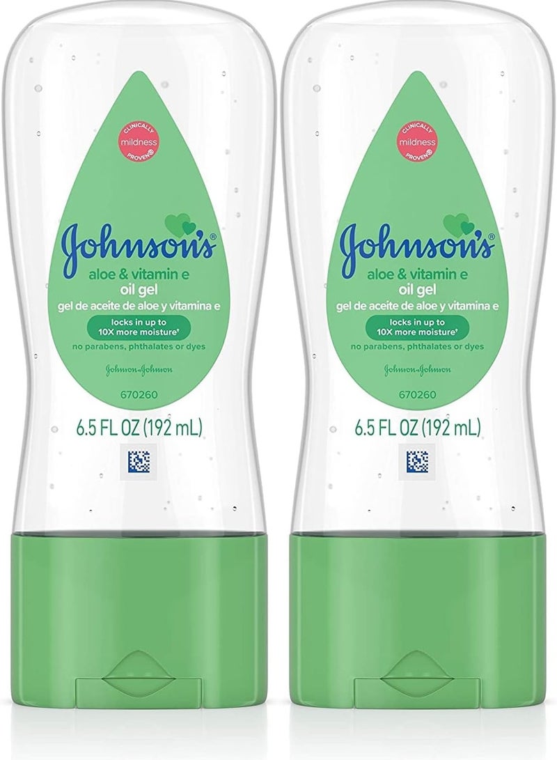 Pack Of 2 Johnson Baby Oil Gel Moisturizing with Aloe Vera And Vitamin E 200ml