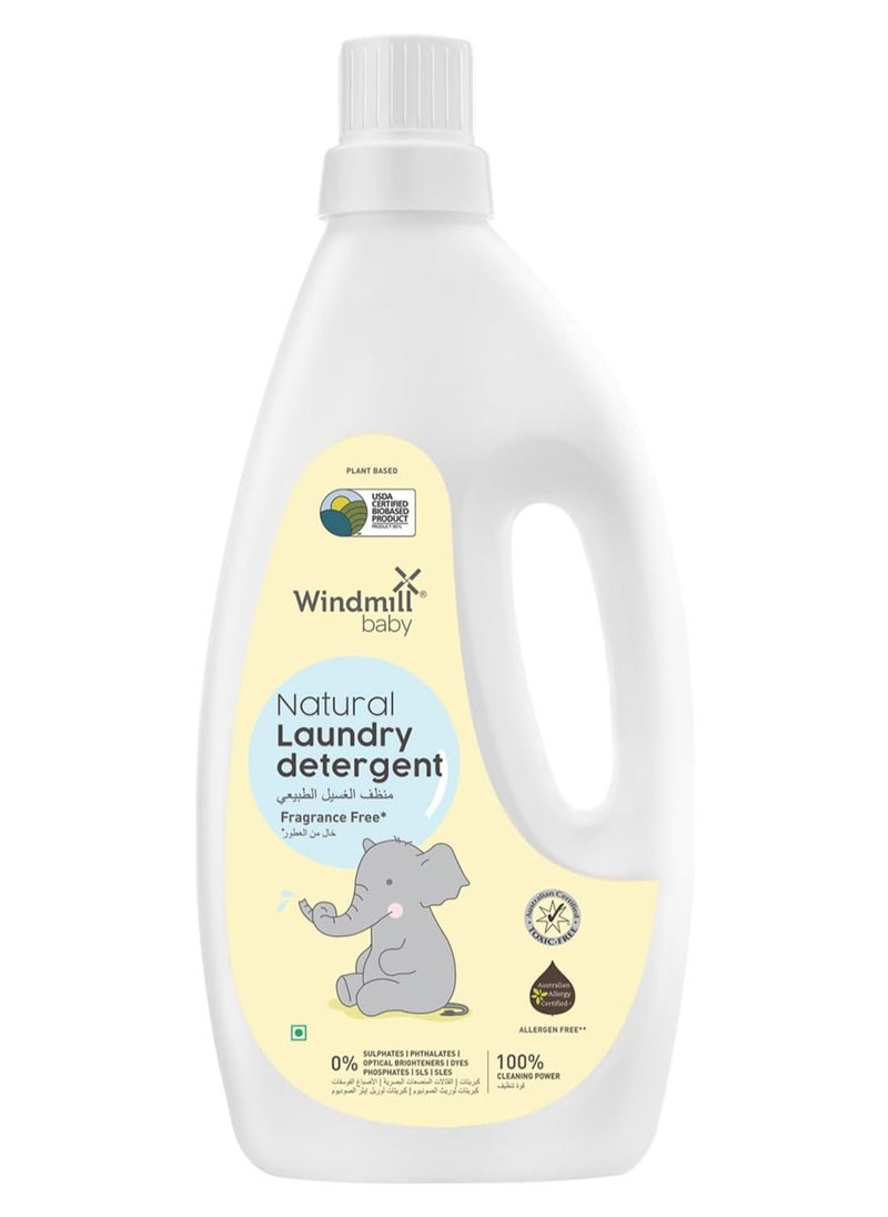 baby Hypoallergenic & Sensitive Laundry Detergent, USDA Certified Natural, for Newborns and Sensitive Skin, Powered by Bio-Enzymes, Fragrance Free - 900ml