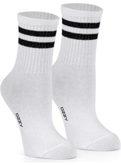 Women's 6-Piece Mixed Color Striped College Tennis Socks