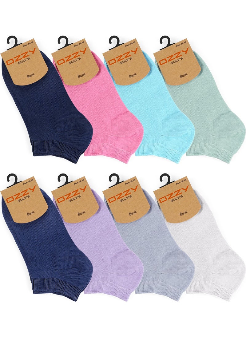 8 Pcs Cotton Colored Women's Booties Socks