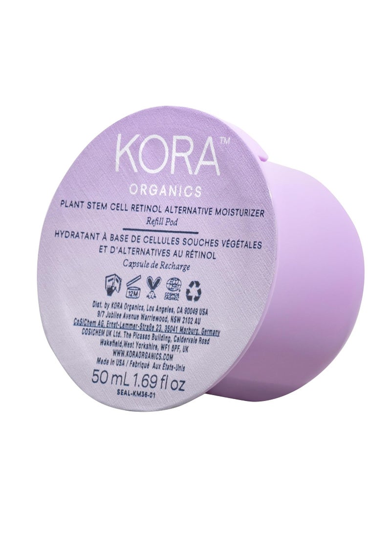 KORA Organics Plant Stem Cell Retinol Alternative Moisturizer Refill Pod, Active Retinol Alternative Smooths Wrinkles & Firms Skin, Face Moisturizer for Women & Men, Certified Organic, 1.69 fl oz