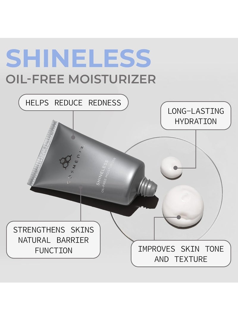COSMEDIX Shineless Oil-Free Face Moisturizer for Women & Men - Hydrating Face Cream with Vitamin B3 for Oily & Blemish-Prone Skin - Daily Facial Skin Care for Firmer, Smoother & Radiant Glow