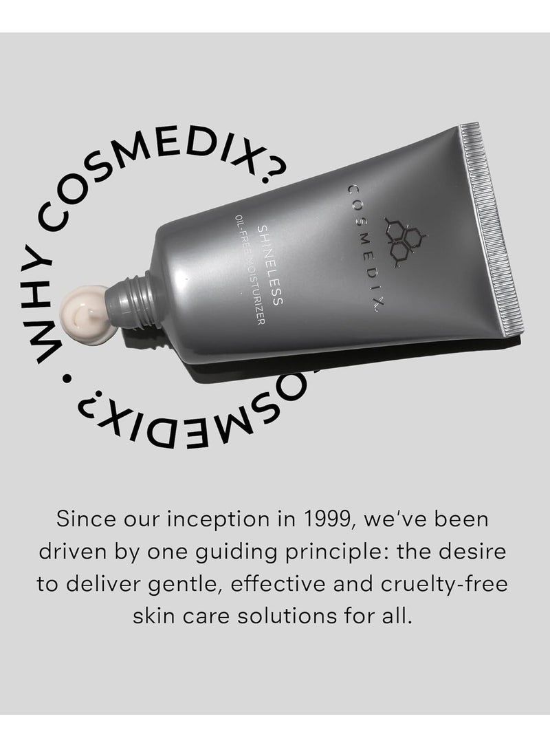 COSMEDIX Shineless Oil-Free Face Moisturizer for Women & Men - Hydrating Face Cream with Vitamin B3 for Oily & Blemish-Prone Skin - Daily Facial Skin Care for Firmer, Smoother & Radiant Glow