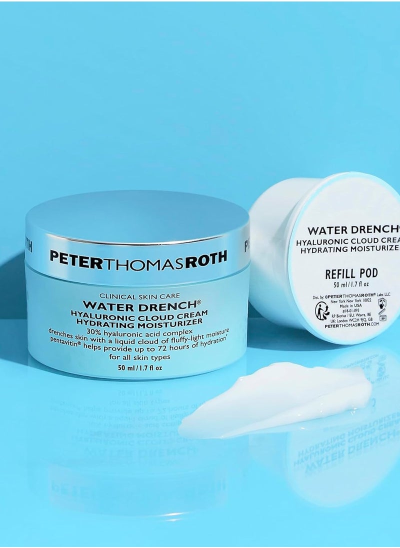 Peter Thomas Roth | Water Drench Hyaluronic Cloud Cream Hydrating Moisturizer Refill Pod, Hydrating Moisturizer for Face, Up to 72 Hours of Hydration for Youthful-Looking Skin, Fragrance Free