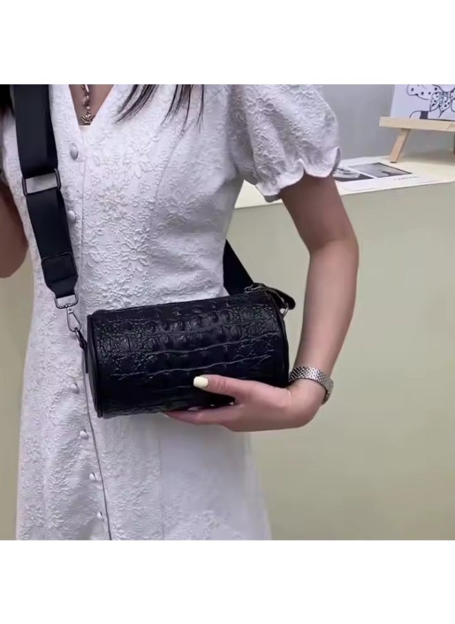 Crocodile Cowhide Leather Handbag – Stylish Dhol-Style Shoulder & Crossbody Bag