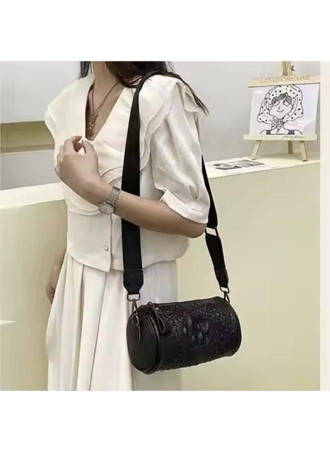 Crocodile Cowhide Leather Handbag – Stylish Dhol-Style Shoulder & Crossbody Bag