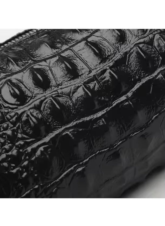 Crocodile Cowhide Leather Handbag – Stylish Dhol-Style Shoulder & Crossbody Bag
