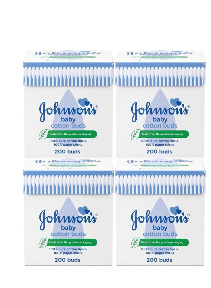 200-Piece Pack Of 4 Baby Cotton Buds