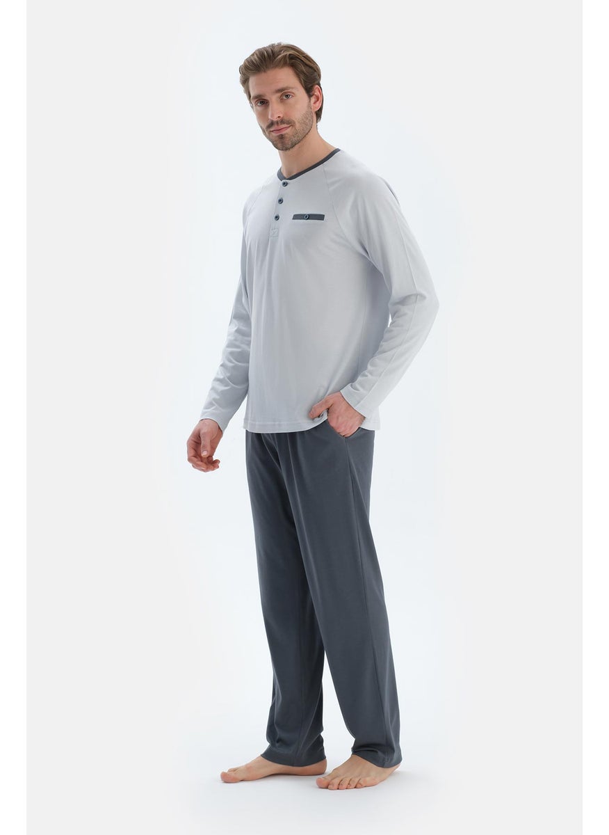 T-shirt & Trousers Pajama Set Crew Neck Cotton Blend Mid Rise Regular/Classic Fit Sleepwear