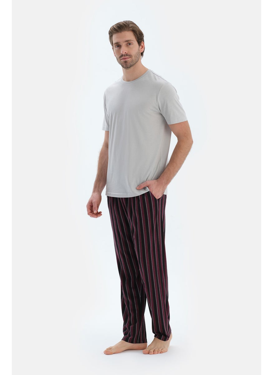T-shirt & Trousers Pajama Set Crew Neck Cotton Blend Mid Rise Regular/Classic Fit Sleepwear