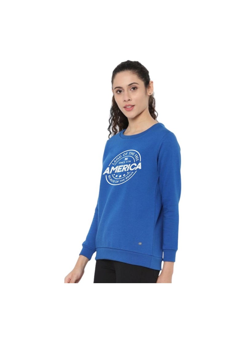 USA Printed Women's Sweatshirt–Full Sleeve,Soft Cotton Fabric|Comfortable&Stylish|Casual Sweatshirt For Everyday Wear|Sweatshirt For Women's