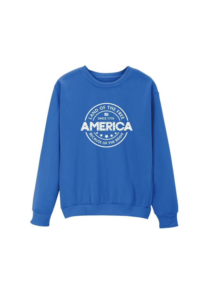 USA Printed Women's Sweatshirt–Full Sleeve,Soft Cotton Fabric|Comfortable&Stylish|Casual Sweatshirt For Everyday Wear|Sweatshirt For Women's