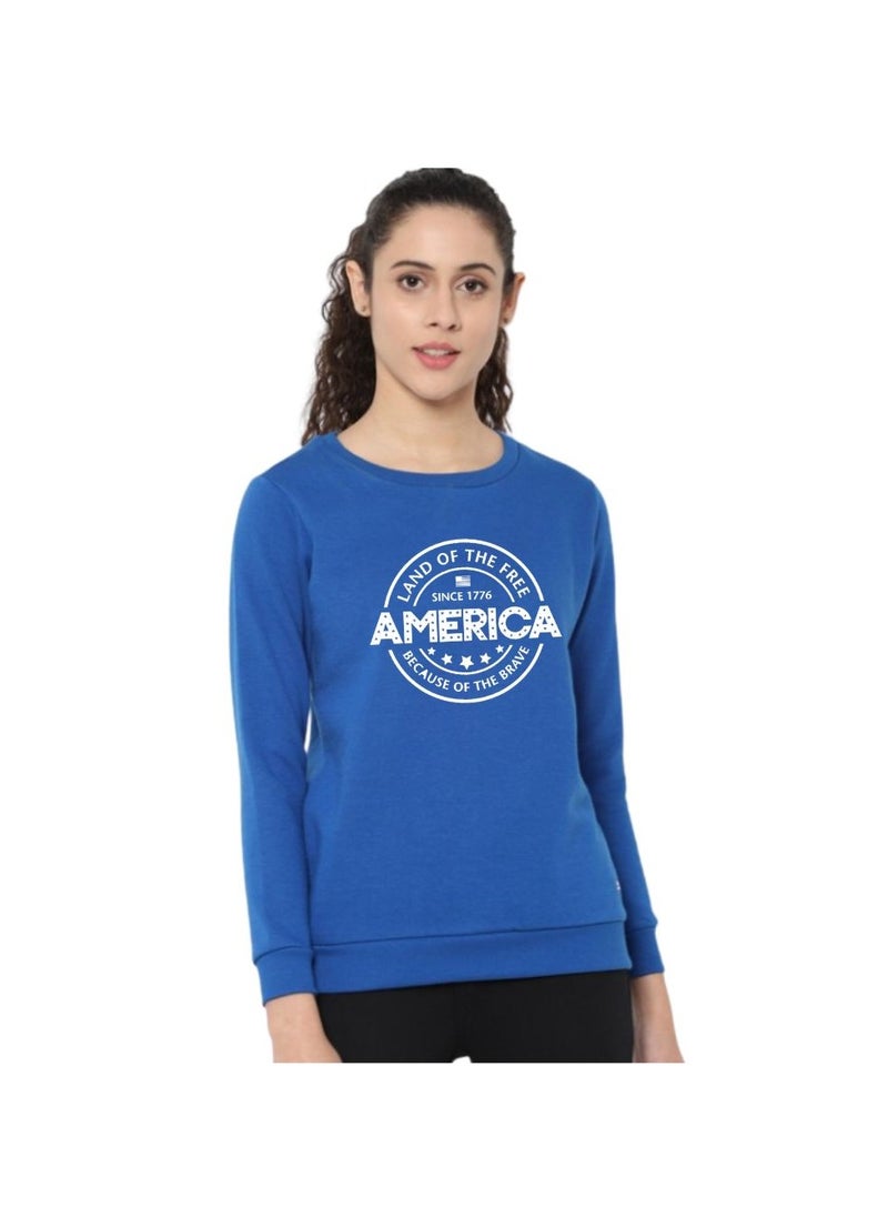 USA Printed Women's Sweatshirt–Full Sleeve,Soft Cotton Fabric|Comfortable&Stylish|Casual Sweatshirt For Everyday Wear|Sweatshirt For Women's