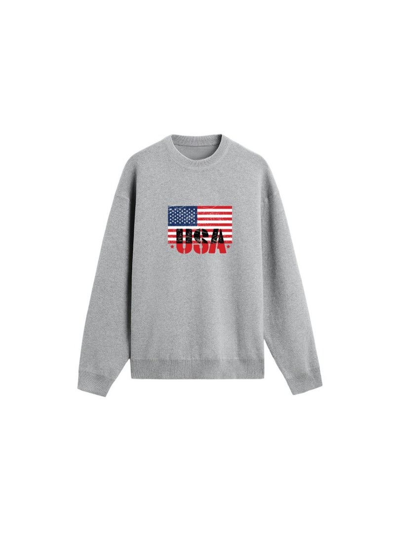 USA Printed Women's Sweatshirt–Full Sleeve,Soft Cotton Fabric|Comfortable&Stylish|Casual Sweatshirt For Everyday Wear|Sweatshirt For Women's