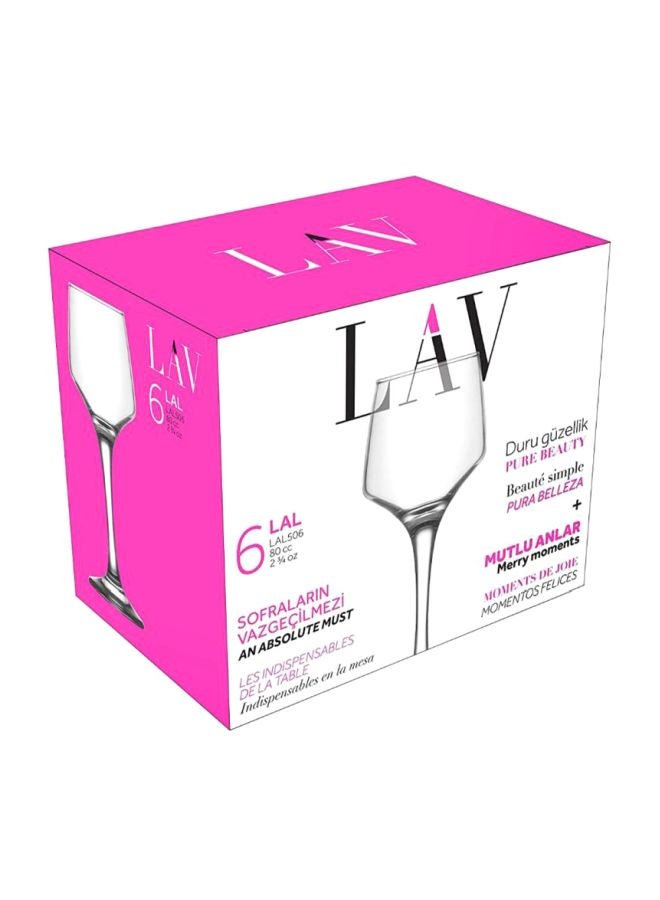6-Piece Lal Glass Set Clear 80ml