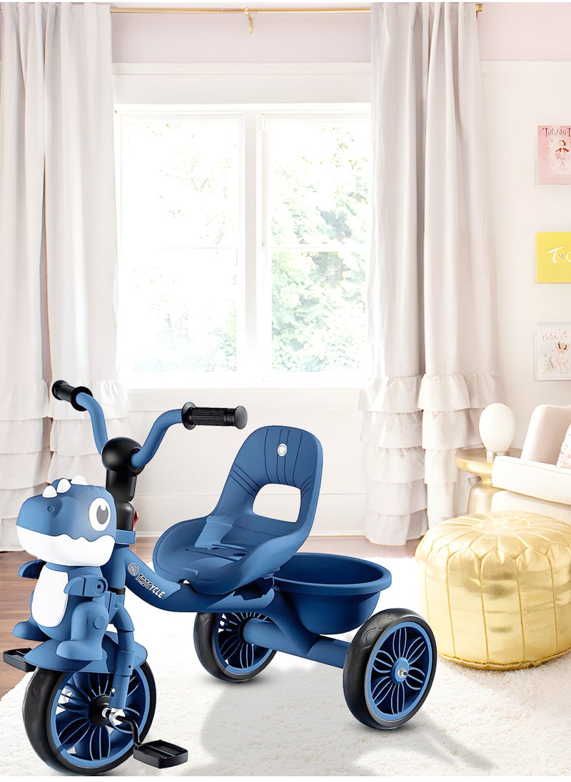 Tricycle for Kids, Baby Cycle with Light and Music, Kids Tricycle with Back Storage Basket & 3 Wheels, Kids Cycle Bike For 2 to 5 Years Boys Girls Blue