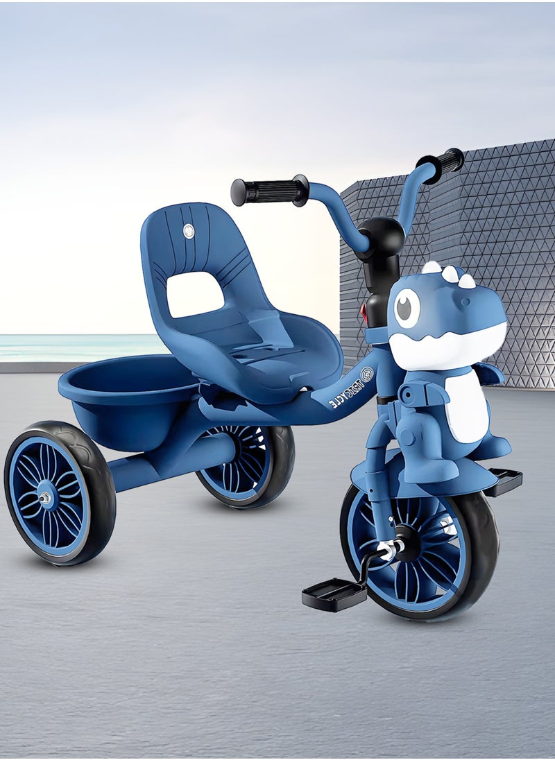 Tricycle for Kids, Baby Cycle with Light and Music, Kids Tricycle with Back Storage Basket & 3 Wheels, Kids Cycle Bike For 2 to 5 Years Boys Girls Blue