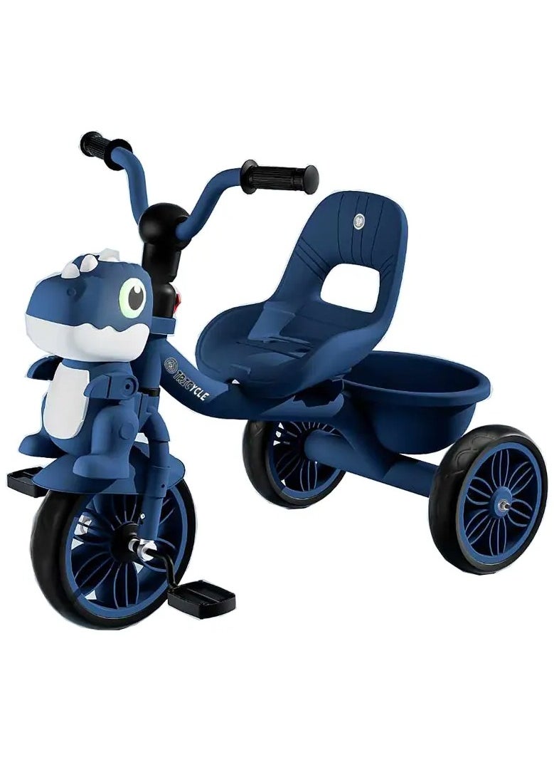 Tricycle for Kids, Baby Cycle with Light and Music, Kids Tricycle with Back Storage Basket & 3 Wheels, Kids Cycle Bike For 2 to 5 Years Boys Girls Blue